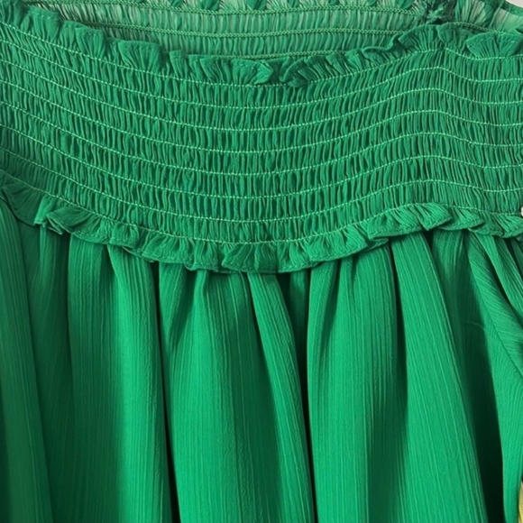 Cece Green Chiffon Off The Shoulder Blouse Size XS - Picture 3 of 5